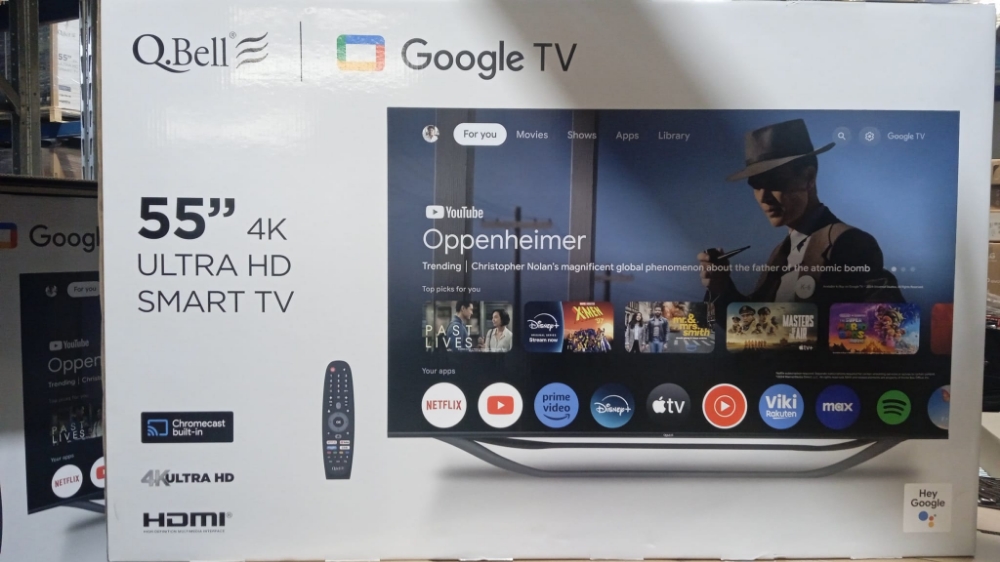 Immagine di TV LED 55" QBELL 4K QT55UGF9B SMART TV GOOGLE ITALIA BLACK
