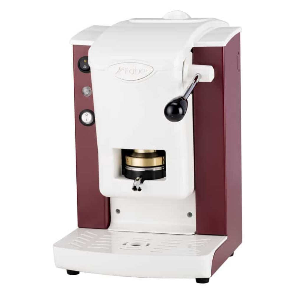 Picture of MACCHINA DA CAFFE' FABER SLOT PLAST BASIC TELAIO BORGOGNA PLASTICHE BIANCO PRESSACIALDA IN OTTONE SPBORBBASOTT