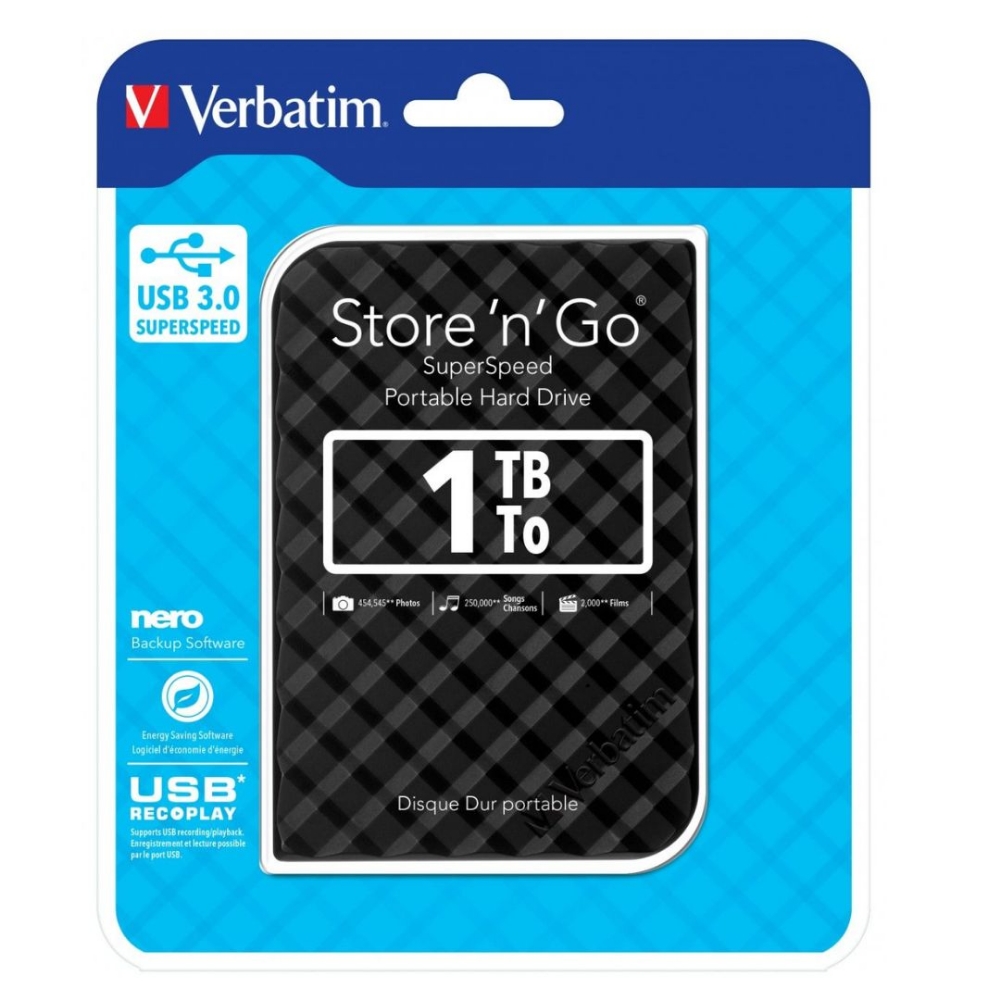 Picture of HARD DISK ESTERNO 2,5 USB 3.0 1TB VERBATIM 53194