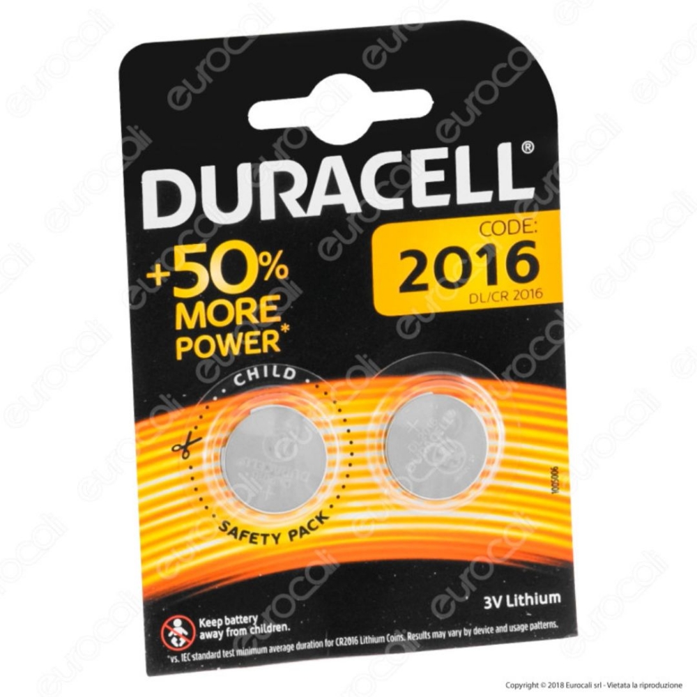 Immagine di BATTERIA CMOS 3V 2PZ DURACELL DL-2016