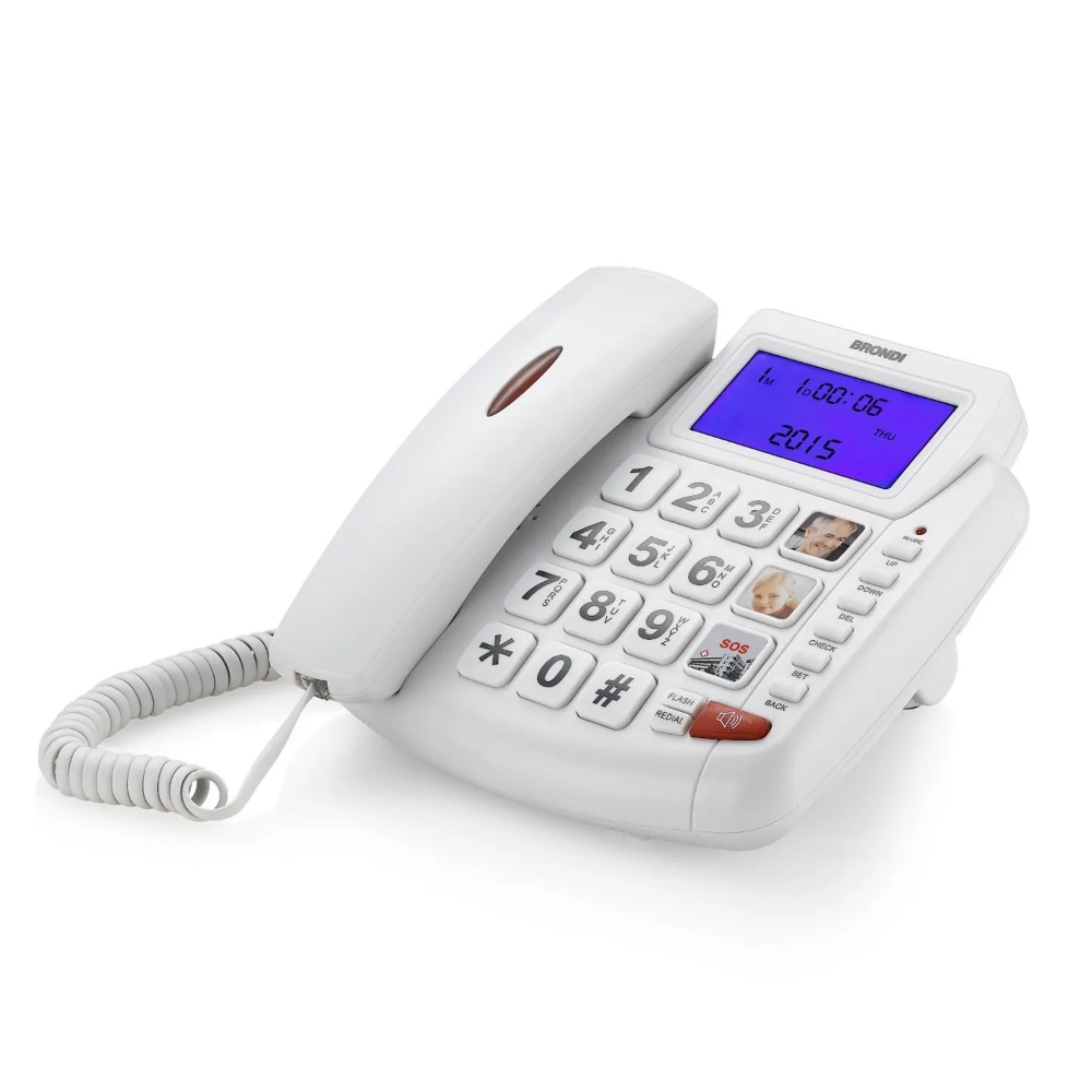 Immagine di TELEFONO DA CASA BRONDI BRAVO 90 LCD WHITE
