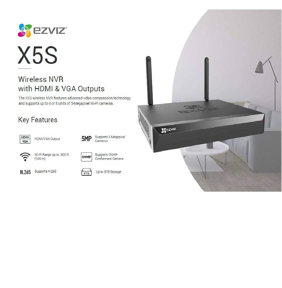 Picture of VIDEOREGISTRATORE DI RETE EZVIZ AD 8 CANALI EZVCSX5S-8W NERO