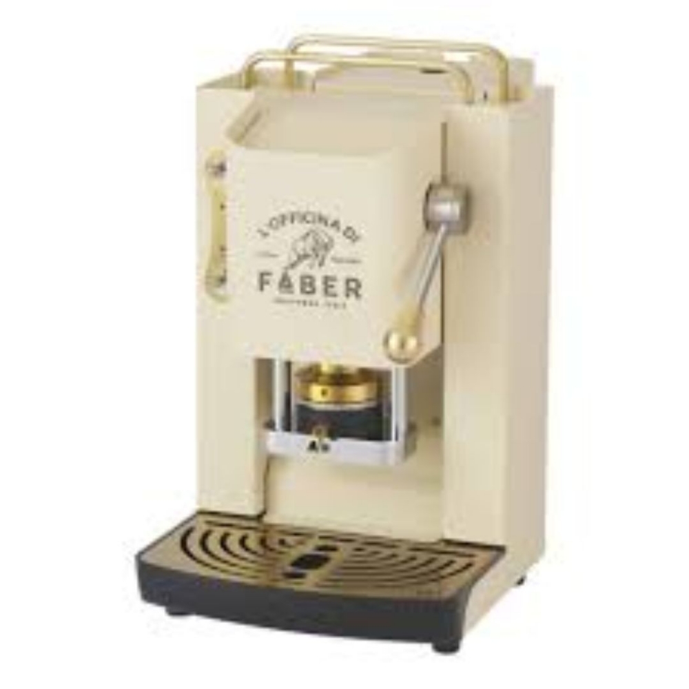 Picture of MACCHINA DA CAFFE' FABER PRO DELUXE PROSABBASOTT PRESSACIALDA IN OTTONE OLD ENGLISH WHITE