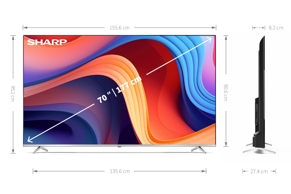 Immagine di TV QLED 70" SHARP AQUOS 70GP6260EA SMART TV EUROPA BLACK