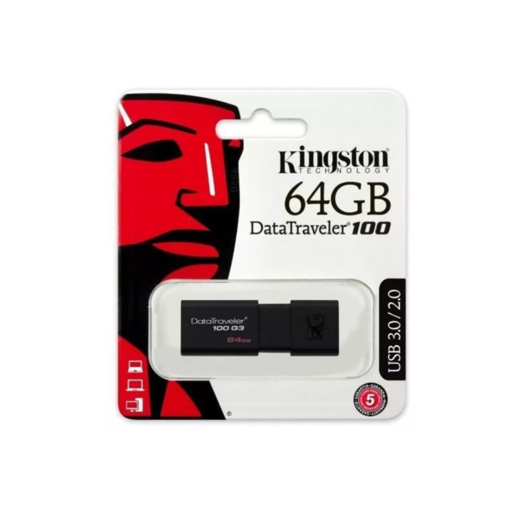 Picture of MEMORIA USB 64GB 3.0 KINGSTON DT100G3/64GB