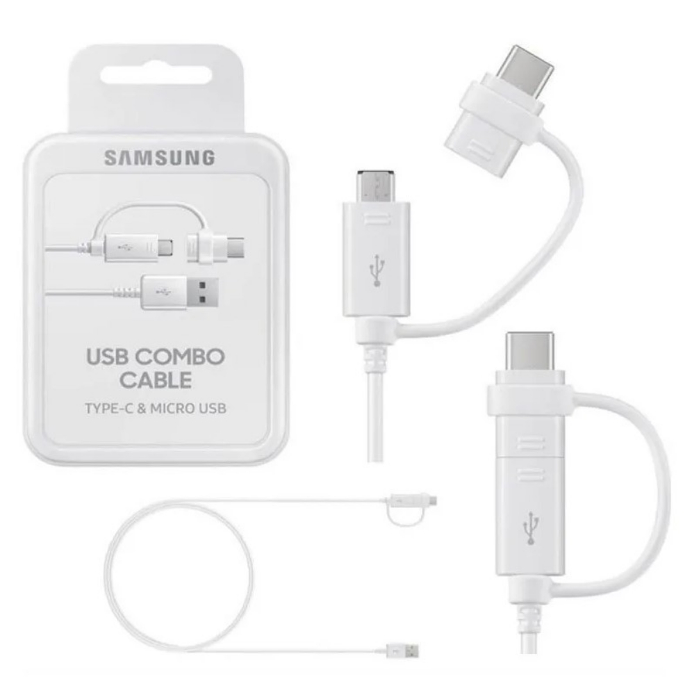 Picture of CAVO DATI/CARICA PER SMARTPHONE USB- MICRO USB/TYPE-C 1.5MT SAMSUNG EP-DG930DWEGWW WHITE