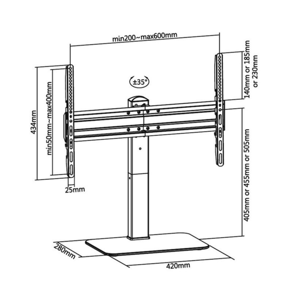 Immagine di SUPPORTO TV DA TAVOLO SUPERIOR 37"-70" SUPSTV020