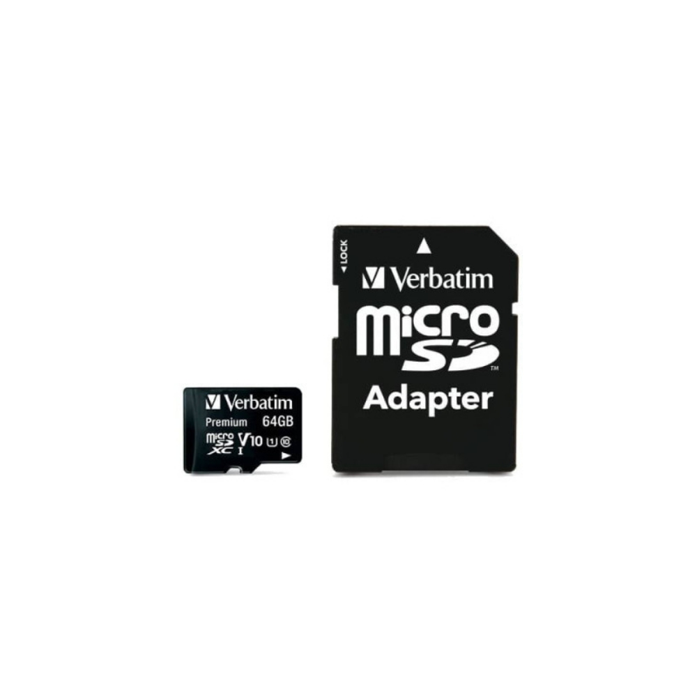 Picture of MEMORY CARD MICRO SD/TRANSFLASH 64GB VERBATIM CLASSE 10 44084