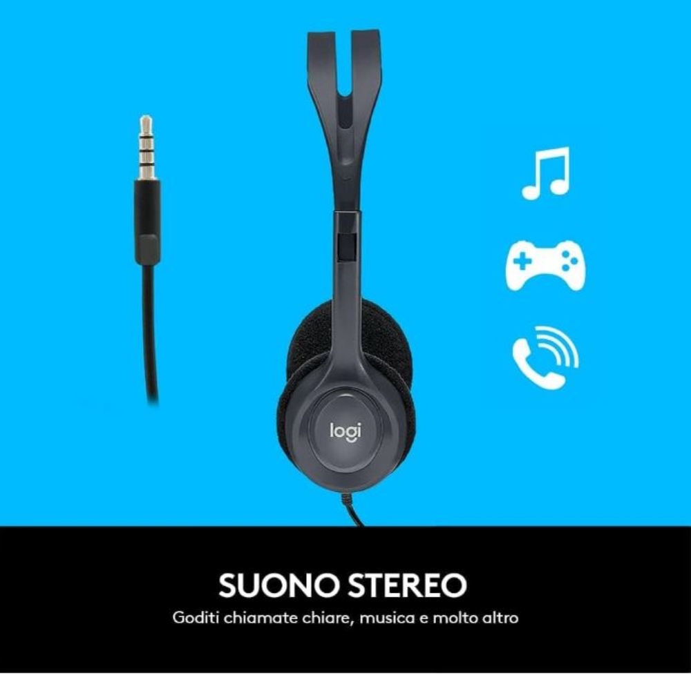 Immagine di CUFFIE + MICROFONO LOGITECH H111 HEADSET 981-000593