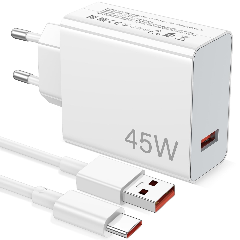 Immagine di CARICABATTERIA DA RETE XIAOMI BHR07SLEU USB-A 45W WHITE