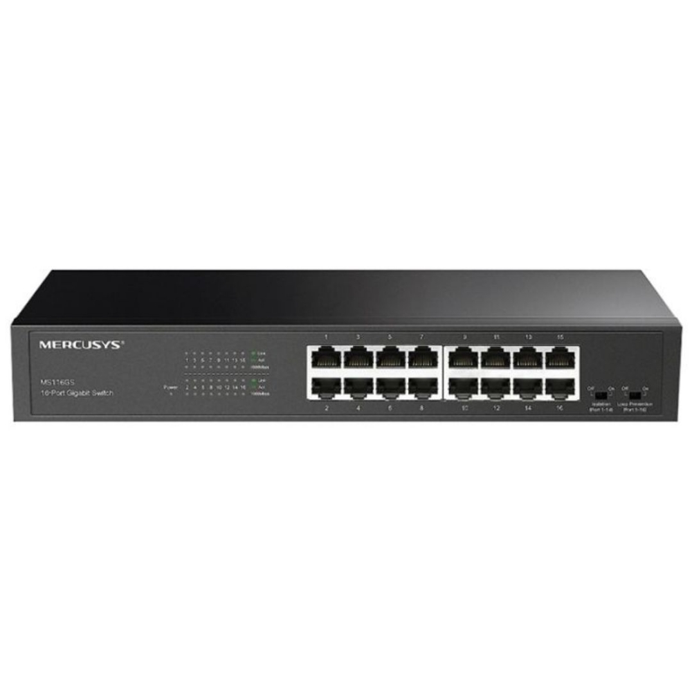 Immagine di HUB SWITCH 16 PORTE GIGABIT MERCUSYS MS116GS