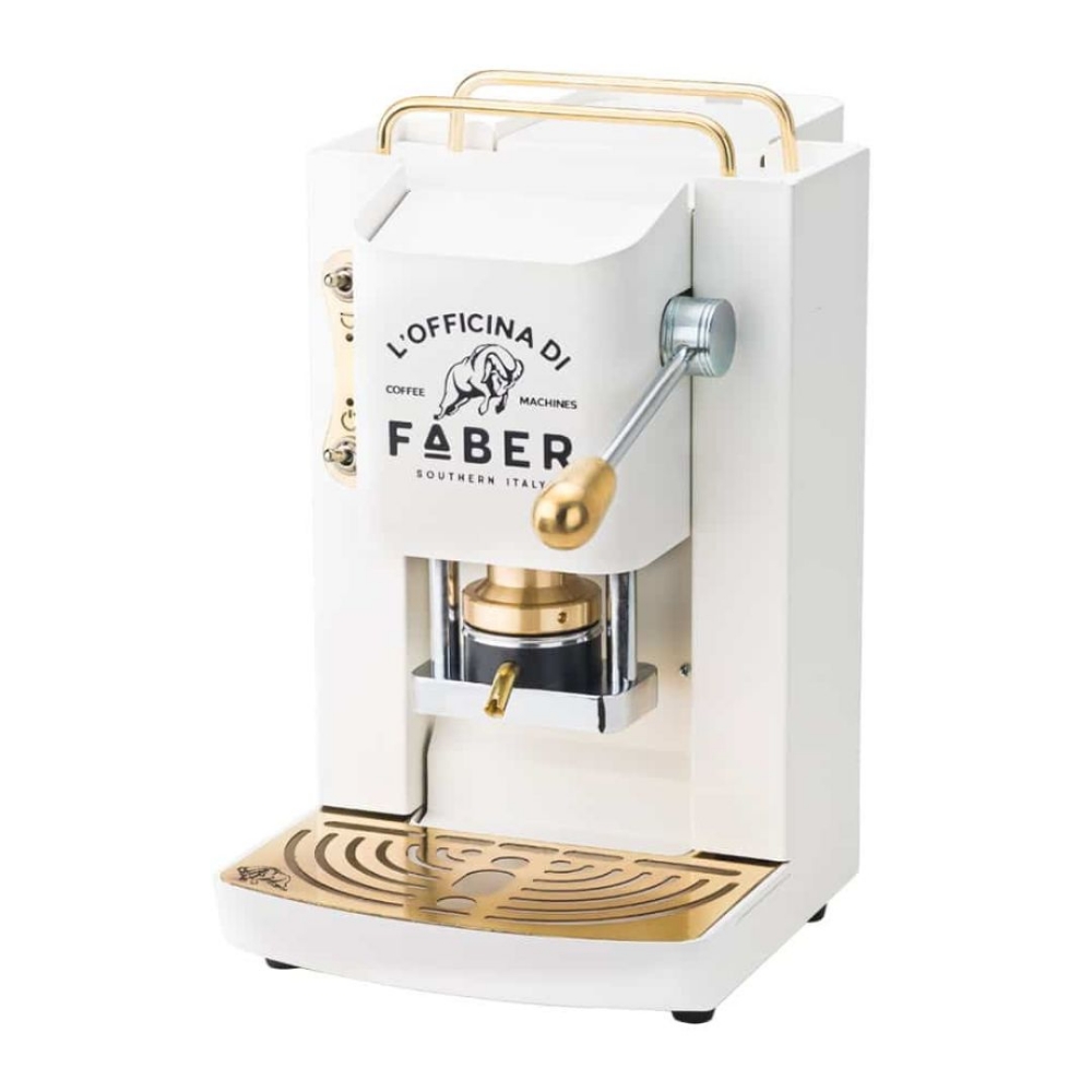 Immagine di MACCHINA DA CAFFE' FABER PRO DELUXE PROWHITEBASOTT PRESSACIALDA IN OTTONE WHITE