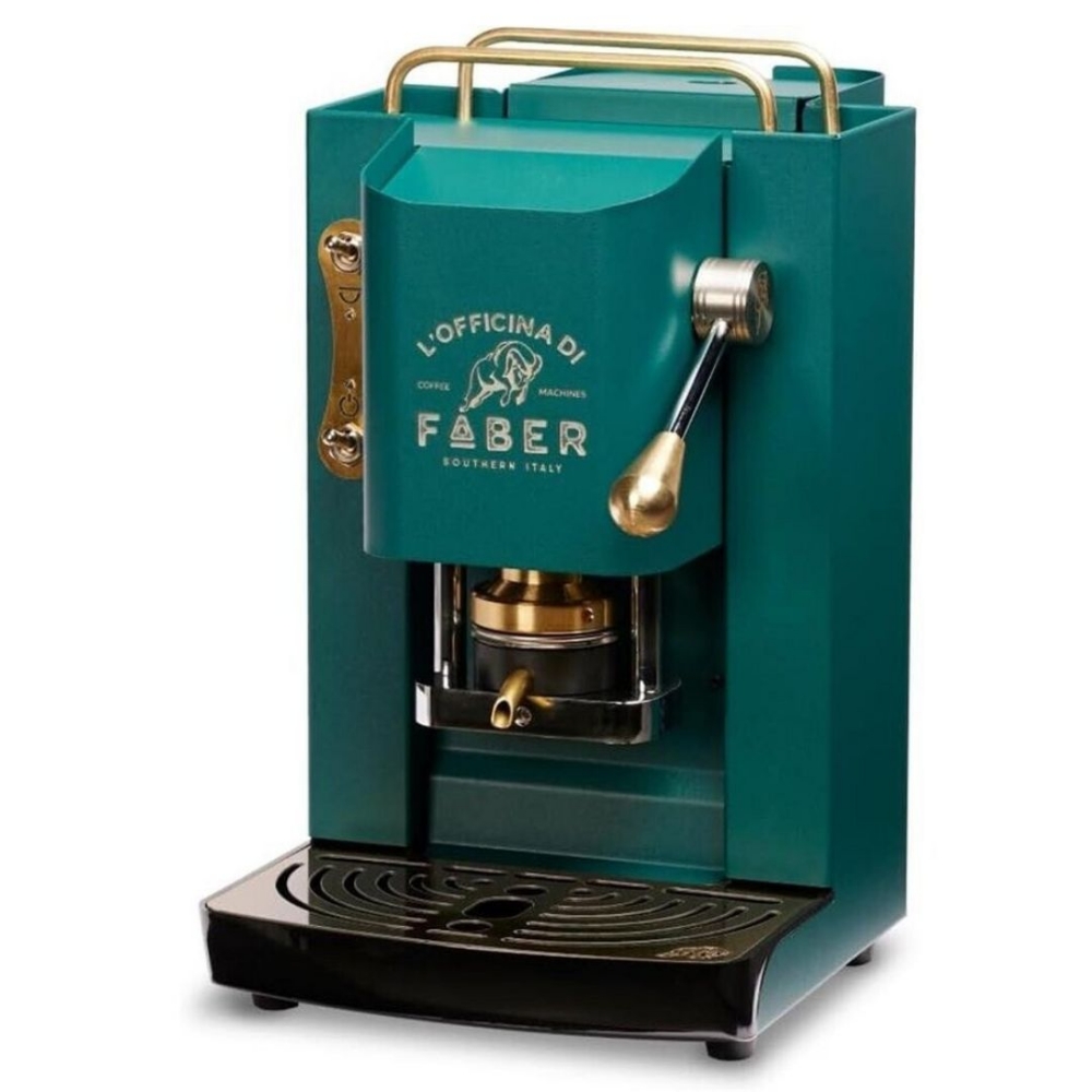 Immagine di MACCHINA DA CAFFE' FABER PRO DELUXE PROBRITISHBASOTT PRESSACIALDA IN OTTONE BRITISH GREEN