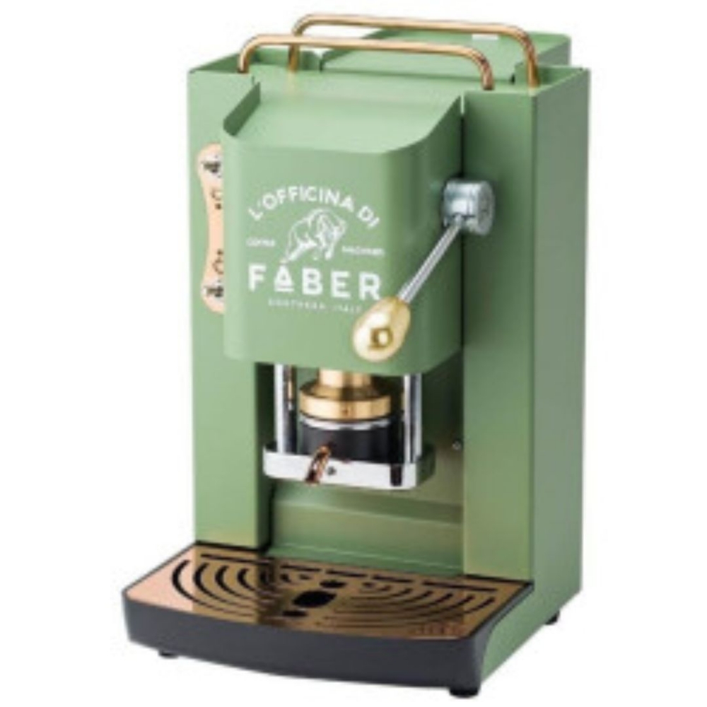 Picture of MACCHINA DA CAFFE' FABER PRO DELUXE PROGREENBASOTT PRESSACIALDA IN OTTONE ACID GREEN