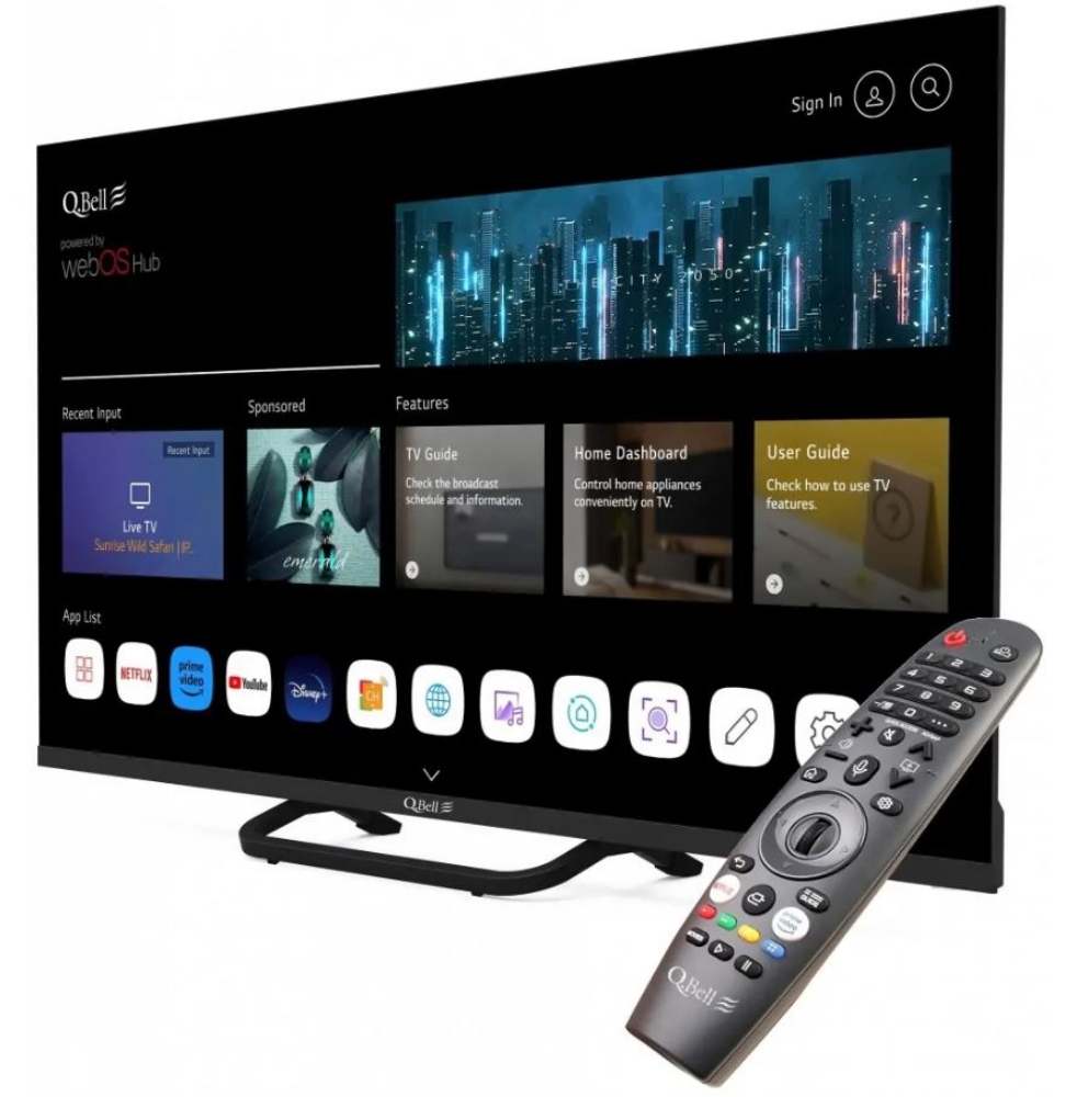 Immagine di TV LED 55" QBELL 4K QT55UGF9B SMART TV GOOGLE ITALIA BLACK