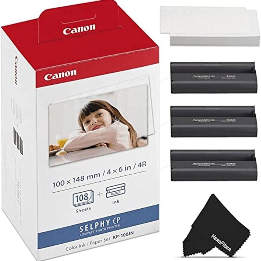 Immagine di CARTA PHOTO CANON KIT + SET CARTUCCE KP-108IN 3115B001