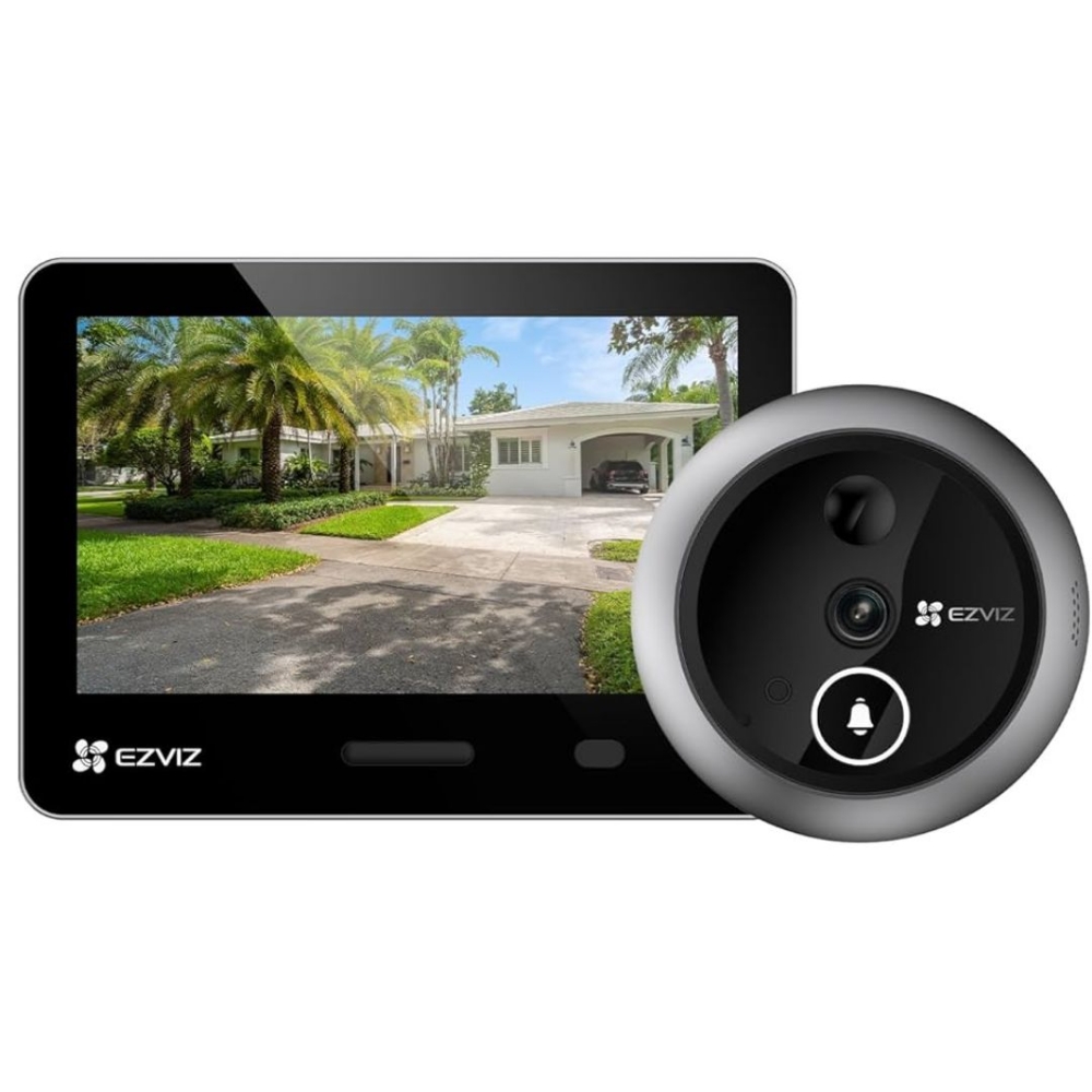 Immagine di VIDEOSPIONCINO DIGITALE SMART EZVIZ CS-EP4  4K DISPLAY TOUCH 5.5" WIFI FACE ID RECOGNI SILVER
