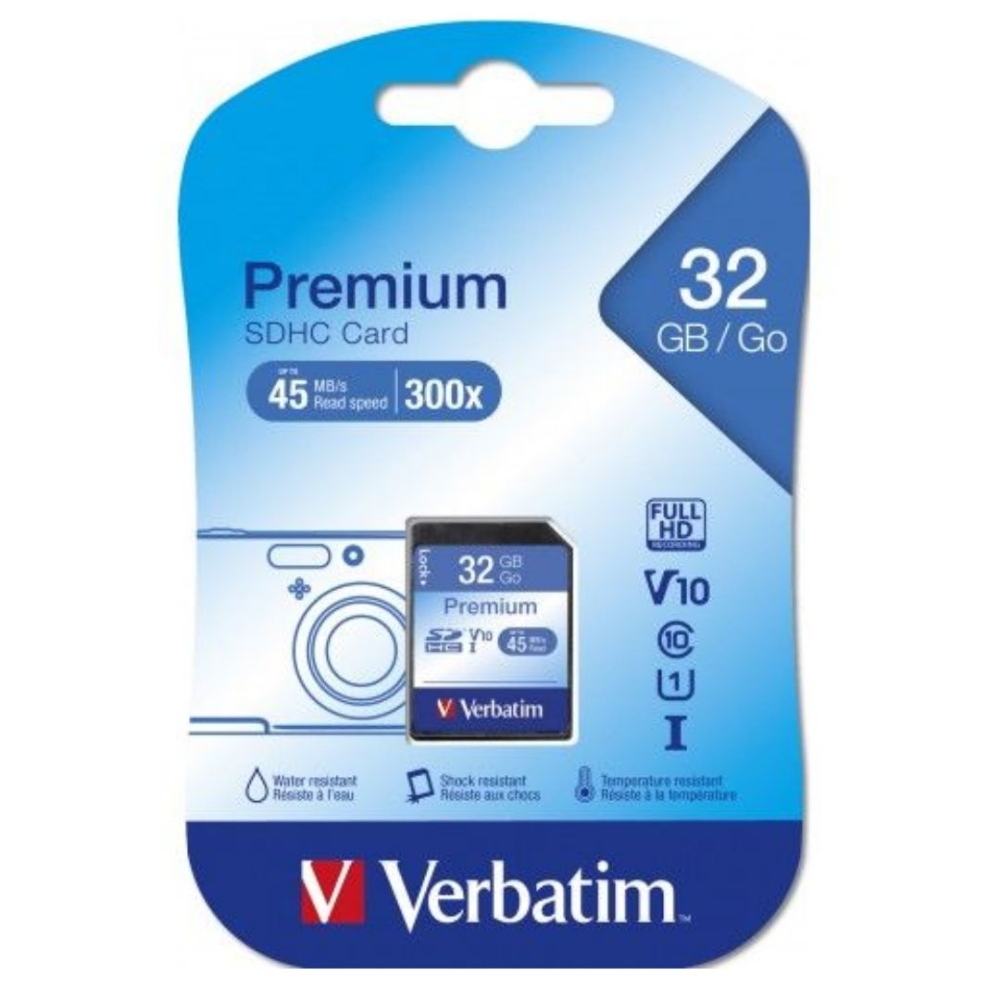 Immagine di MEMORY CARD SECURE DIGITAL SDHC 32GB VERBATIM CLASSE 10 43963