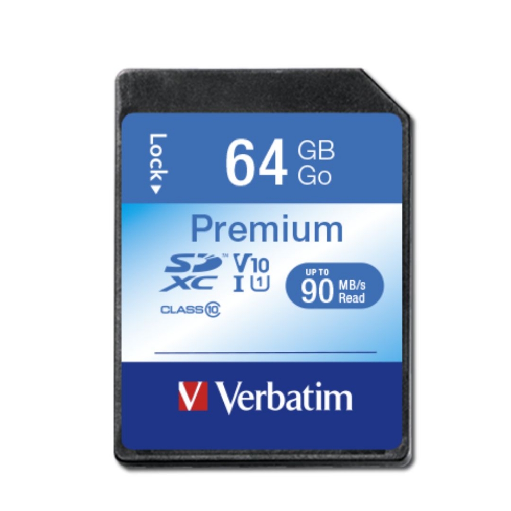 Immagine di MEMORY CARD SECURE DIGITAL SDHXC 64GB VERBATIM CLASSE 10 44024