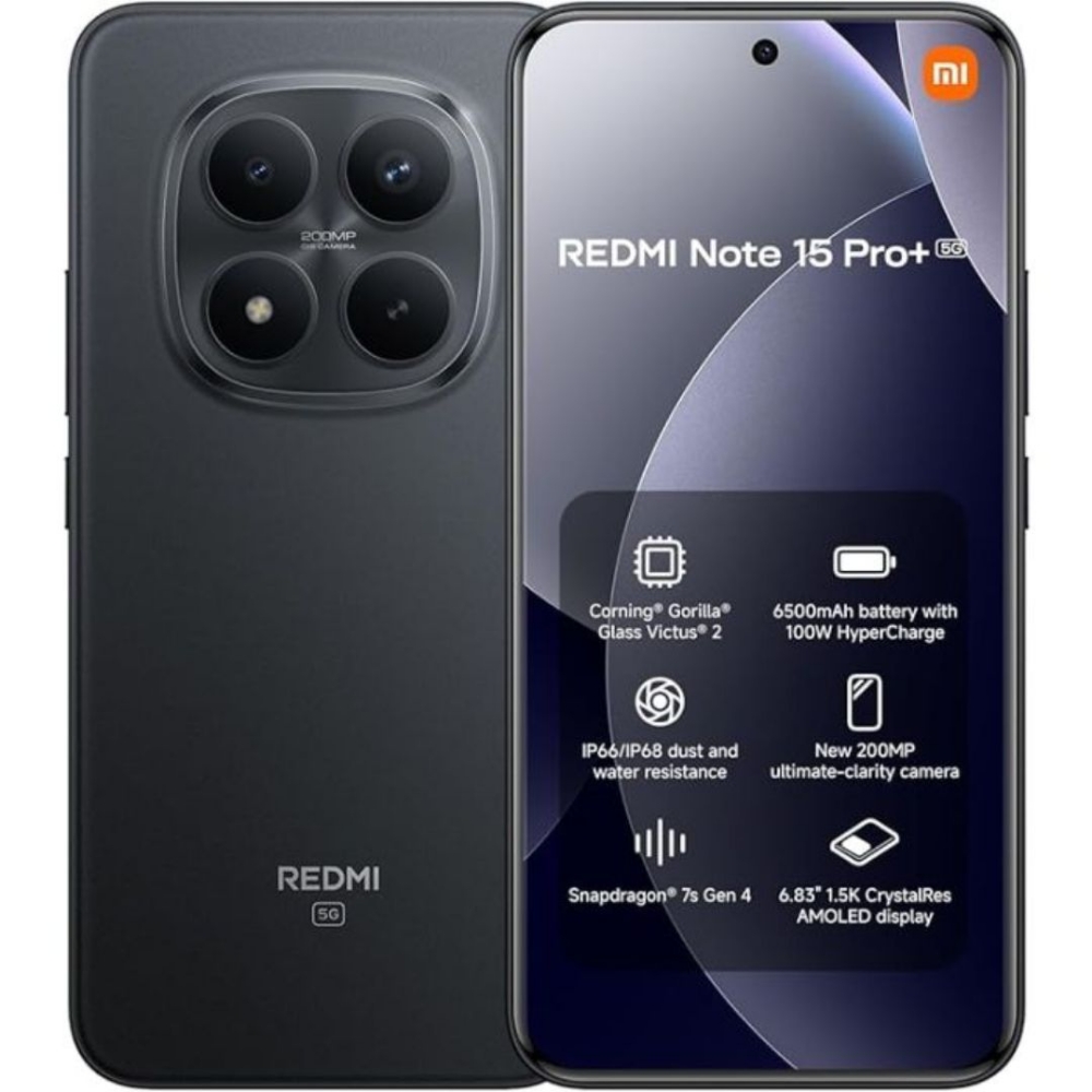 Immagine di SMARTPHONE XIAOMI REDMI NOTE 15 PRO+ 5G 8+256GB DUOS BLACK ITALIA