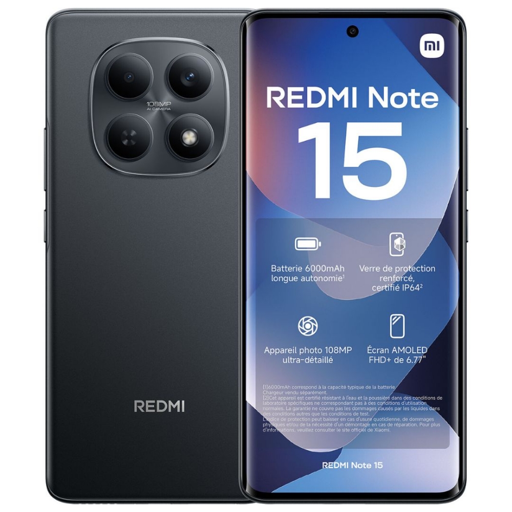 Immagine di SMARTPHONE XIAOMI REDMI NOTE 15 4G 6+128GB DUOS BLACK ITALIA