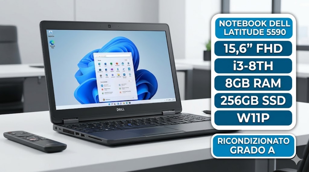 Picture of NOTEBOOK DELL LATITUDE 5590 15,6" FHD I3-8TH/8GB/256GB/SSD/W11P/ RICONDIZIONATO GRADO A