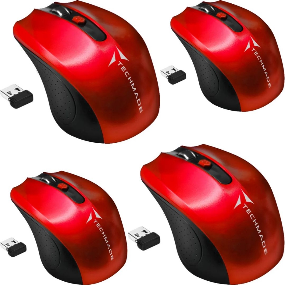 Immagine di MOUSE OTTICO WIRELESS TECHMADE TM-XJ30-RED RED