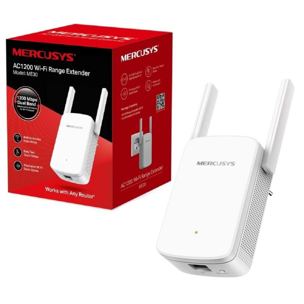 Immagine di ACCESS POINT RIPETITORE RANGE EXTENDER AC1200 WIRELESS MERCUSYS ME30 300M