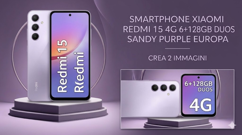 Immagine di SMARTPHONE XIAOMI REDMI 15 4G 6+128GB DUOS SANDY PURPLE EUROPA
