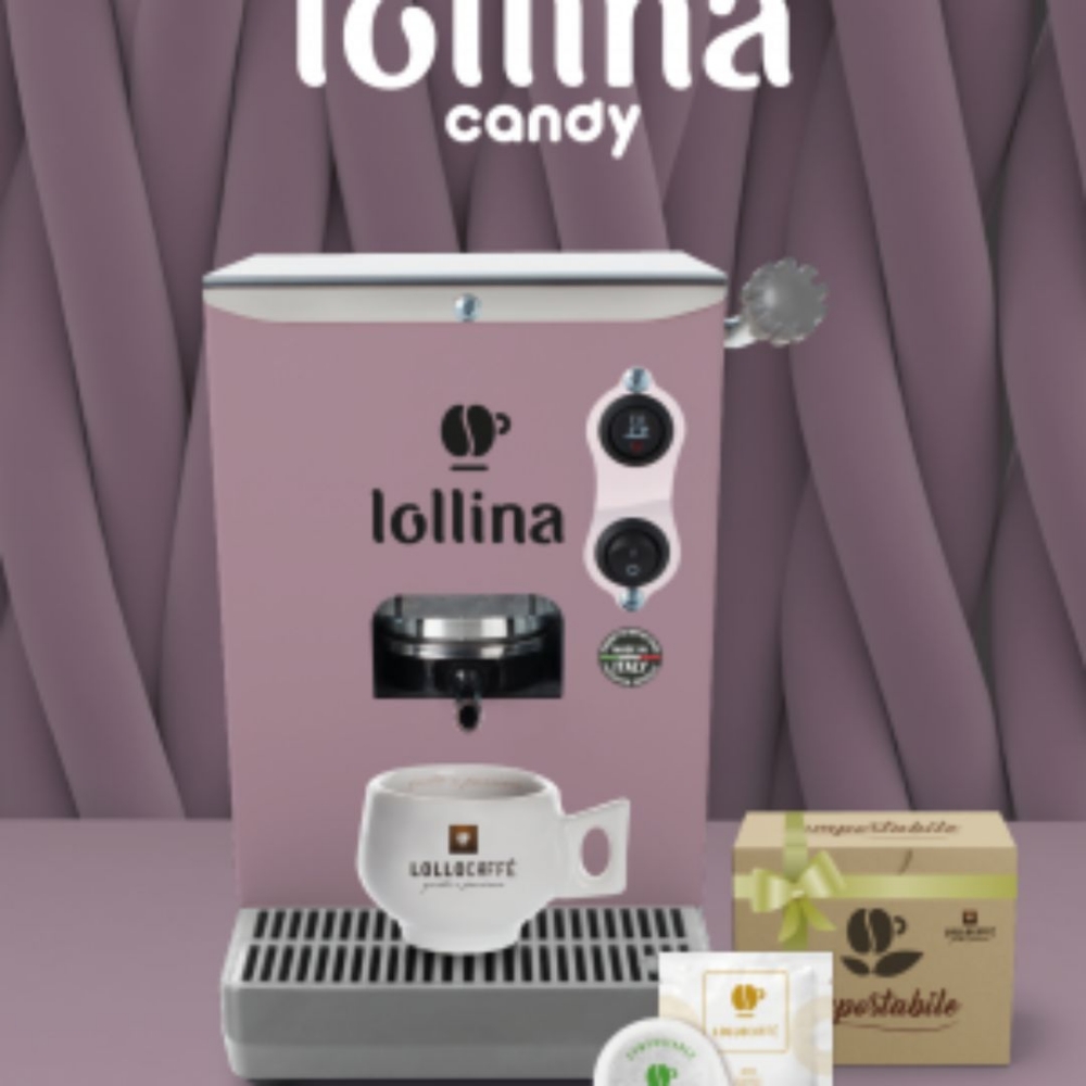 Picture of MACCHINA DA CAFFE' LOLLO CAFFE' LOLLINA CANDY LILLADOR + BOX 40 CIALDE LOLLO MIX ORO