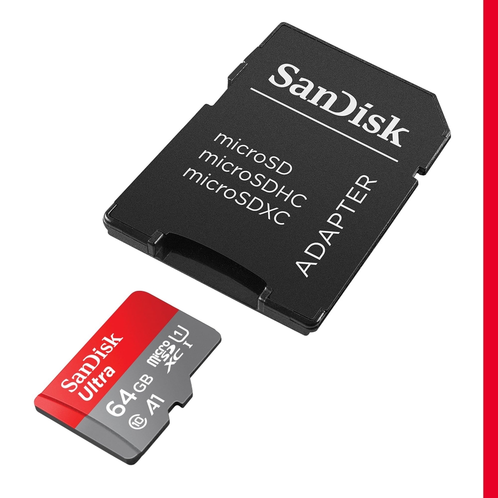 Picture of MEMORY CARD MICRO SD/TRANSFLASH 64GB SANDISK CLASSE 10 SDSQUAB-064G-GN6MA
