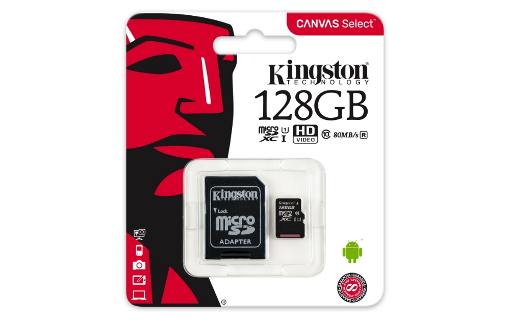Picture of MEMORY CARD MICRO SD/TRANSFLASH 128GB KINGSTON CLASSE 10 SDCS2/128GB