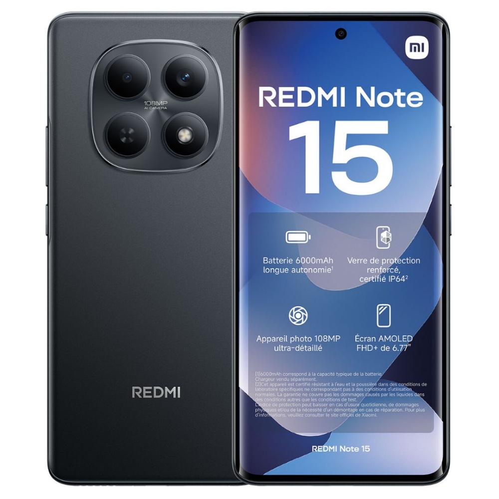 Immagine di SMARTPHONE XIAOMI REDMI NOTE 15 4G 8+256GB DUOS MIDNIGHT BLACK ITALIA