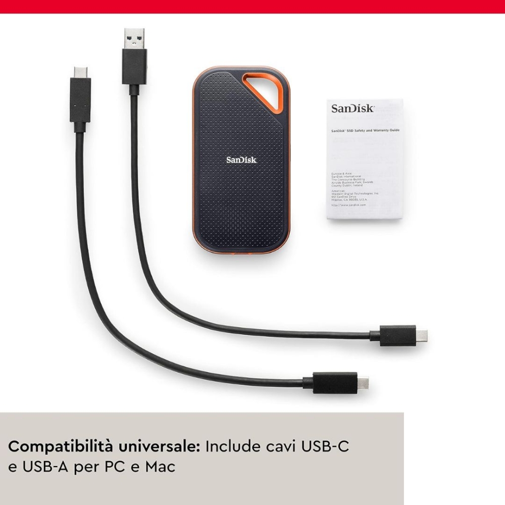 Picture of HARD DISK SSD ESTERNO EXTREME PRO USB 3.2 2TB SANDISK SDSSDE81-2T00-G25