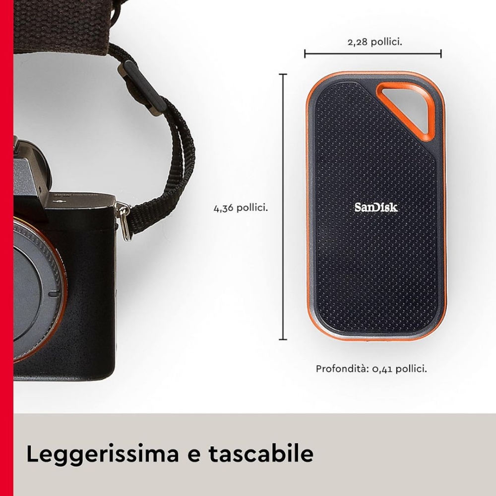 Picture of HARD DISK SSD ESTERNO EXTREME PRO USB 3.2 2TB SANDISK SDSSDE81-2T00-G25