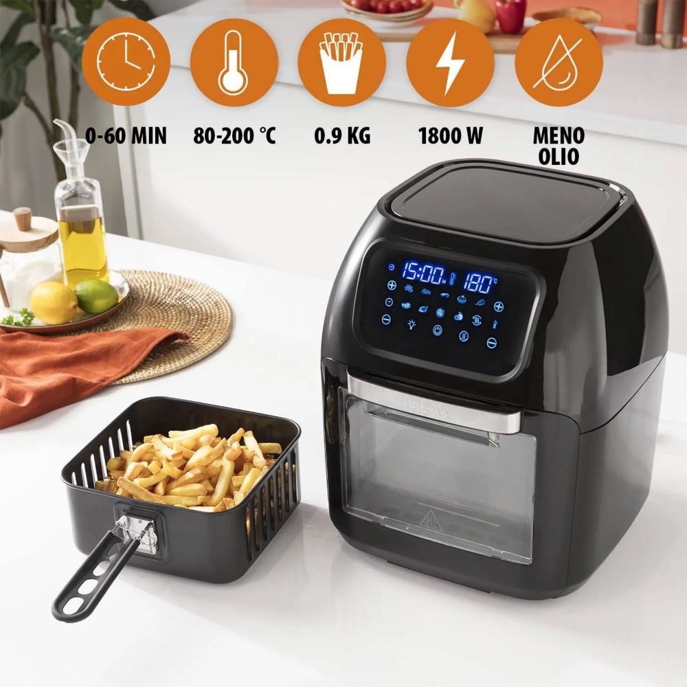Picture of FRIGGITRICE AD ARIA CALDA 12LT FORNO 1800W TRISTAR FR-9068 NERO