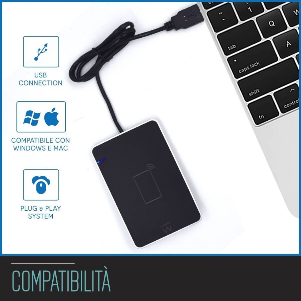 Immagine di LETTORE NFC DI SMART CARD EWENT CARTA DI IDENTITA' EW1053