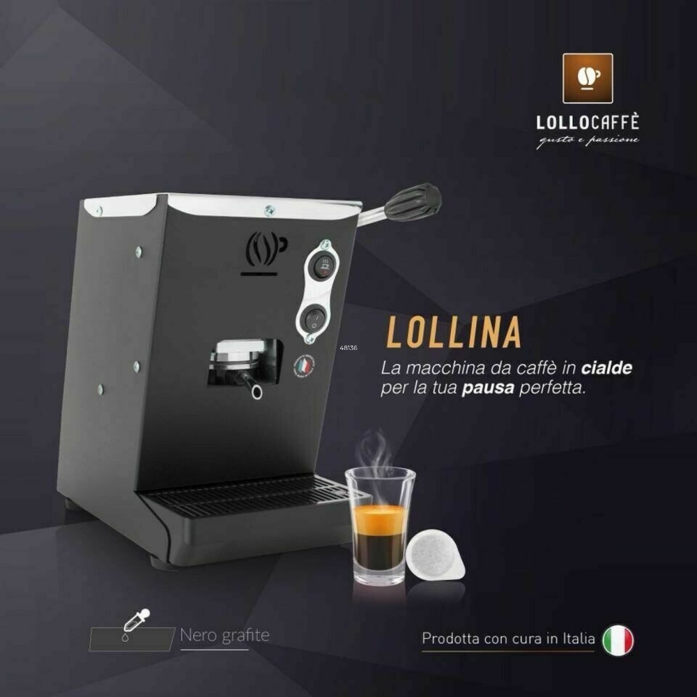 Immagine di MACCHINA DA CAFFE' LOLLO CAFFE' LOLLINA BASIC NERO + BOX 40 CIALDE LOLLO MIX CLASSICA