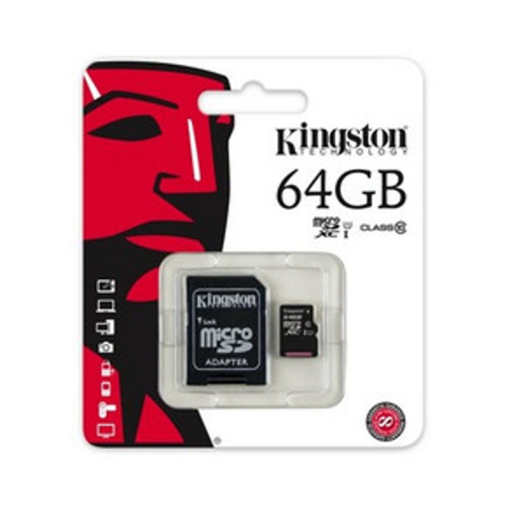 Picture of MEMORY CARD MICRO SD/TRANSFLASH 64GB KINGSTON CLASSE 10 SDCS3/64GB