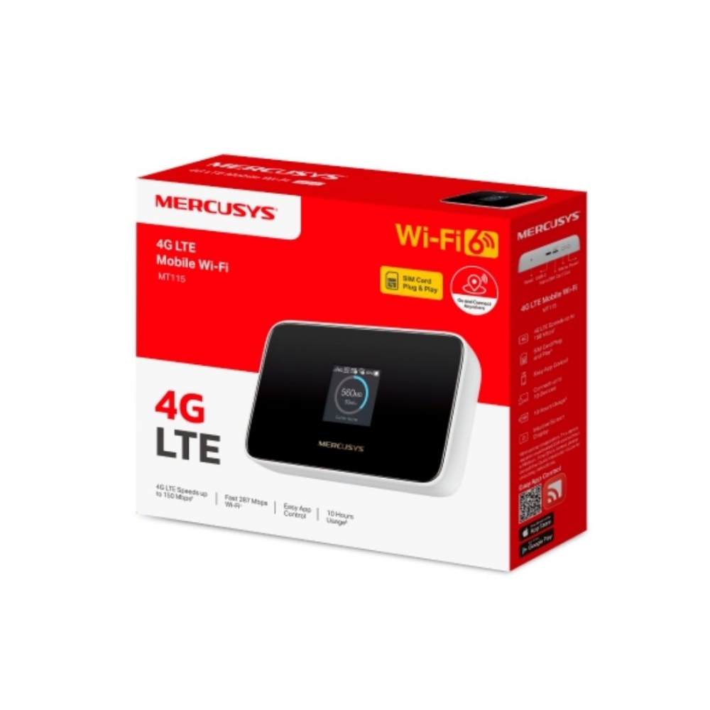 Immagine di ROUTER HOTSPOT PORTATILE 4G LTE WIRELESS TYPE-C CON DISPLAY MERCUSYS MT115