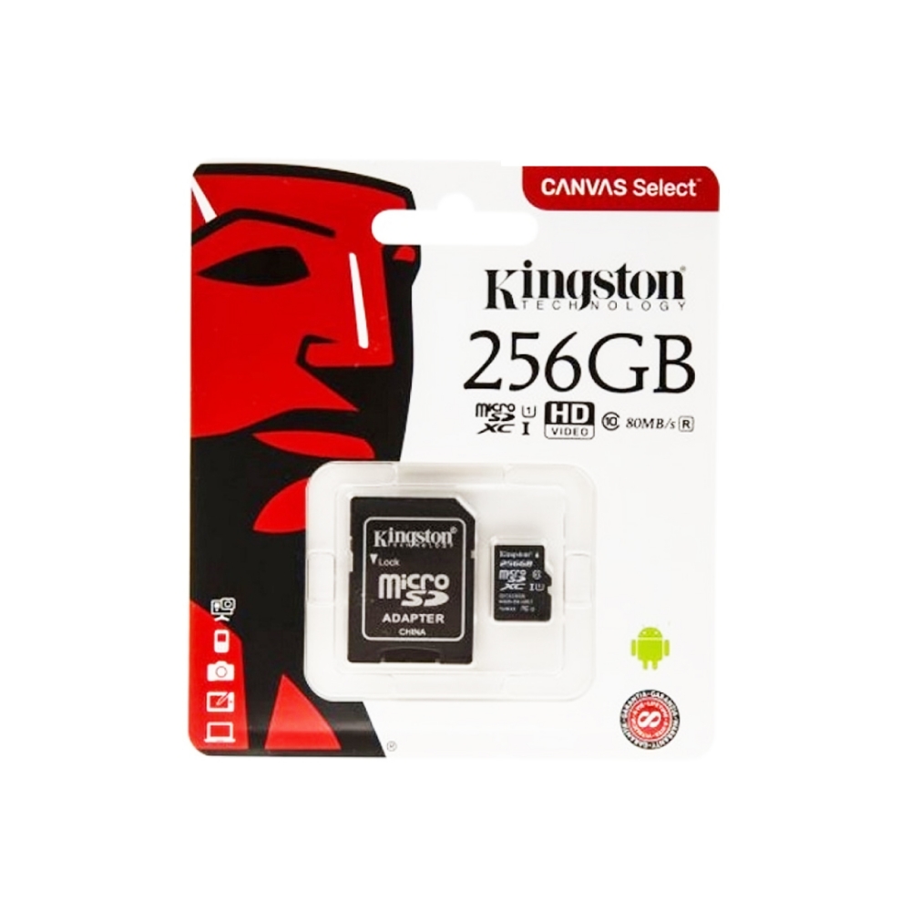 Picture of MEMORY CARD MICRO SD/TRANSFLASH 256GB KINGSTON CLASSE 10 SDCS2/256GB