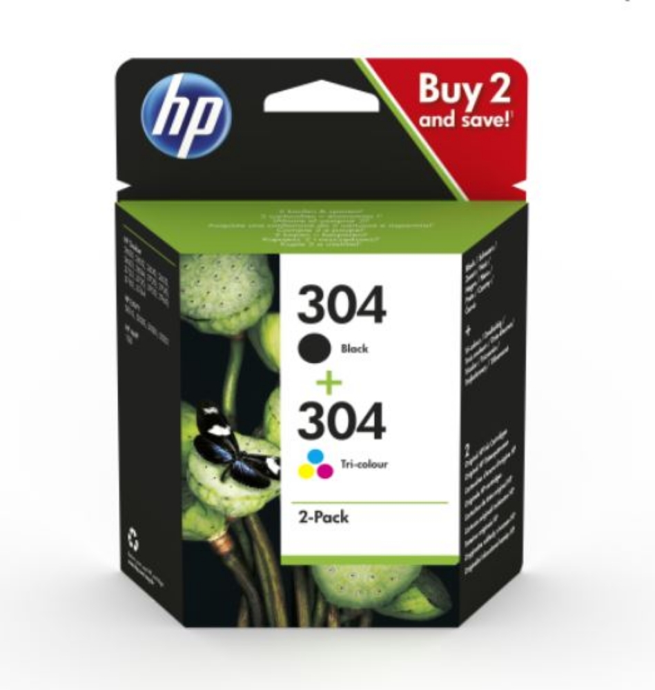 Immagine di CARTUCCIA HP MULTIPACK 304 BK + 304 CL 3JB05AE