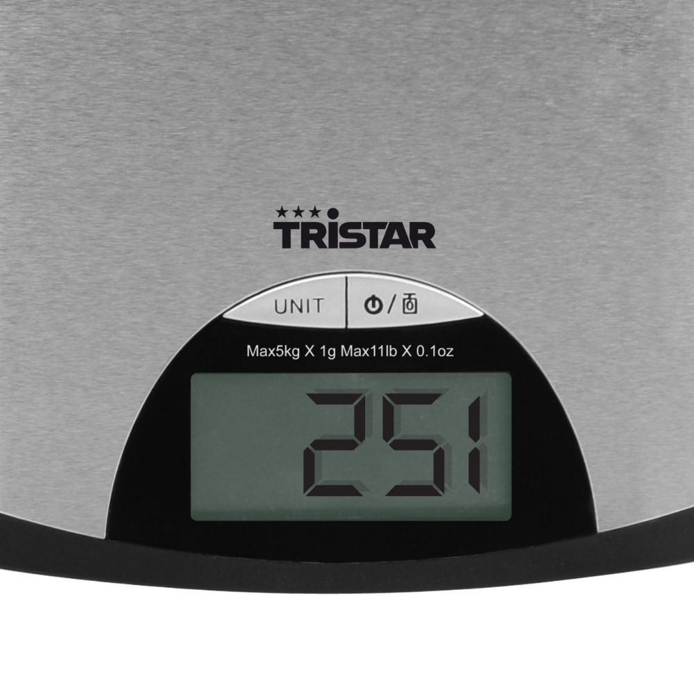 Immagine di BILANCIA DA CUCINA DIGITALE 5KG TRISTAR KW-2435 ACCIAIO