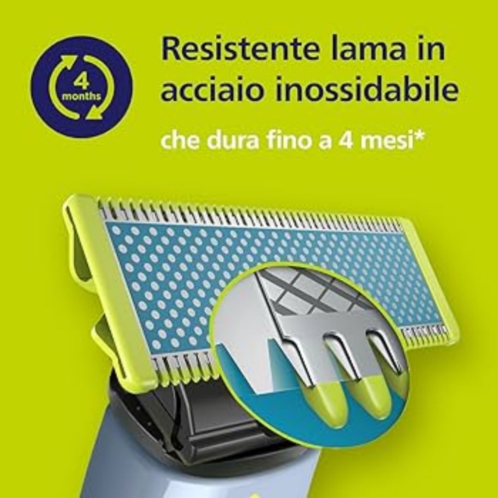 Picture of RASOIO ELETTRICO RICARICABILE PHILIPS ONE BLADE QP1324/20 BLUE