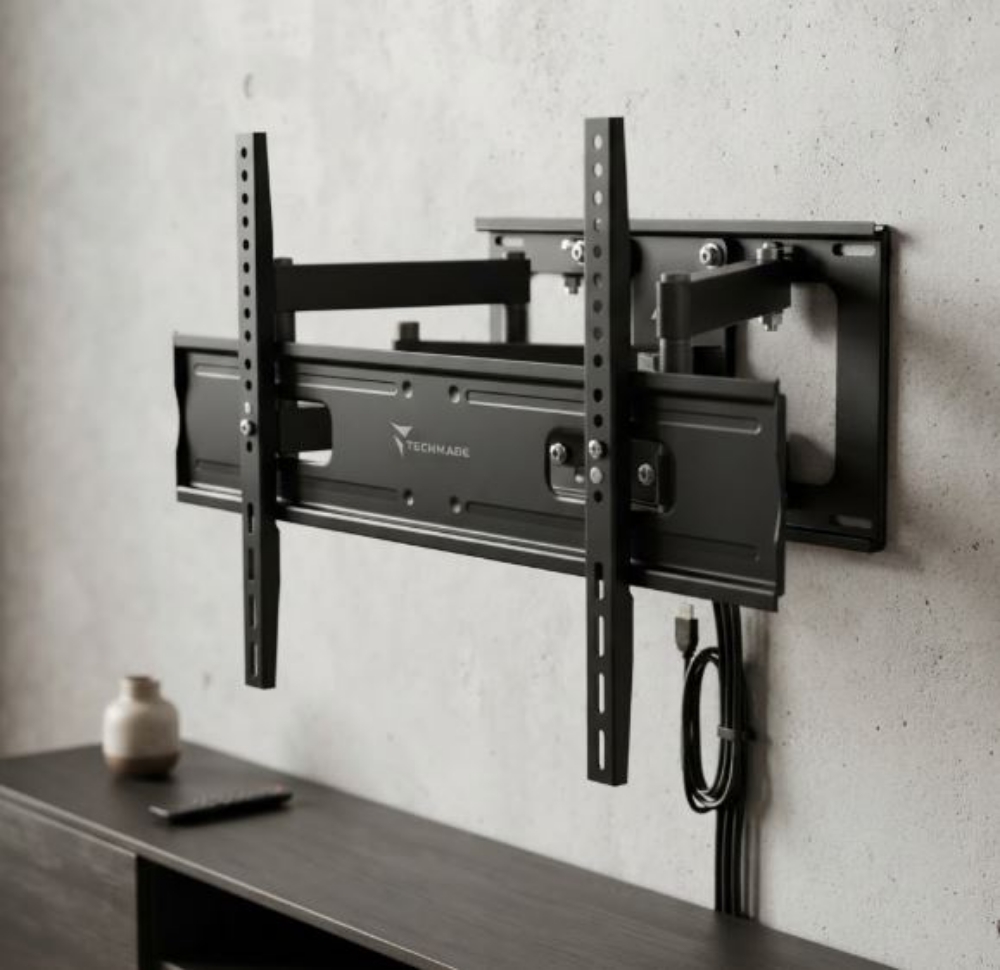 Immagine di STAFFA MONTAGGIO PER TV A MURO CON BRACCIO DOPPIO INCLINABILE 32"-90" TECHMADE WM-90ST-01