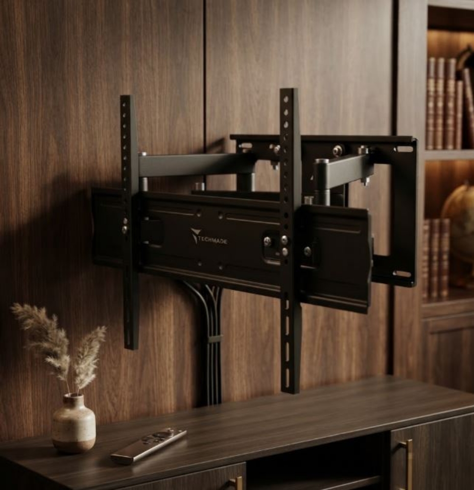 Immagine di STAFFA MONTAGGIO PER TV A MURO CON BRACCIO DOPPIO INCLINABILE 32"-90" TECHMADE WM-90ST-01