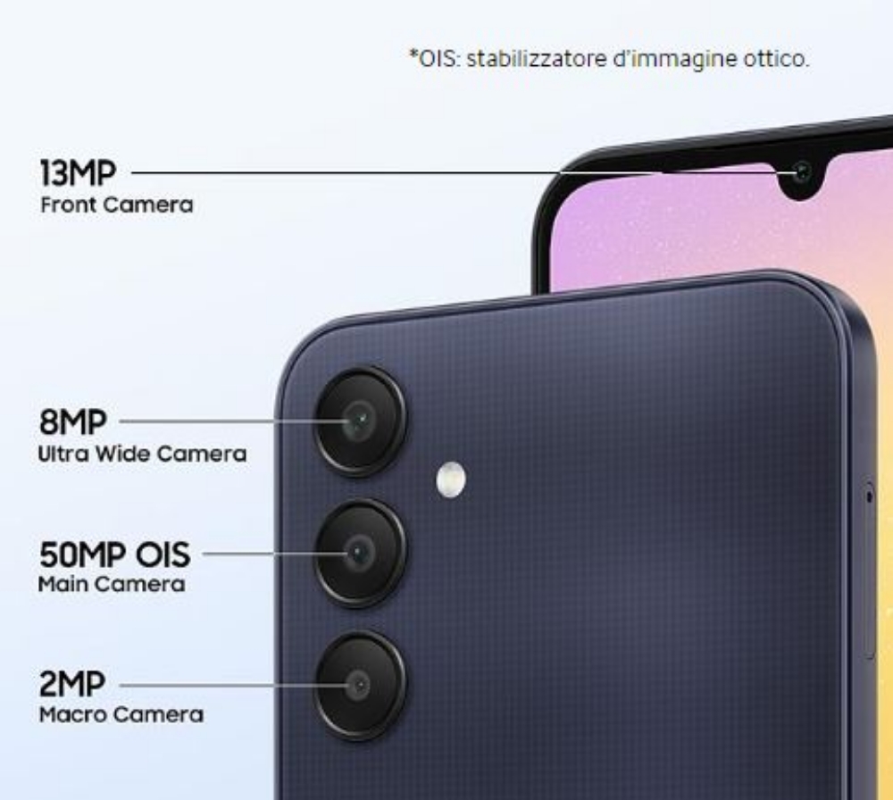 Immagine di SMARTPHONE SAMSUNG A256 GALAXY A25 5G 6+128GB DUOS BLACK ITALIA